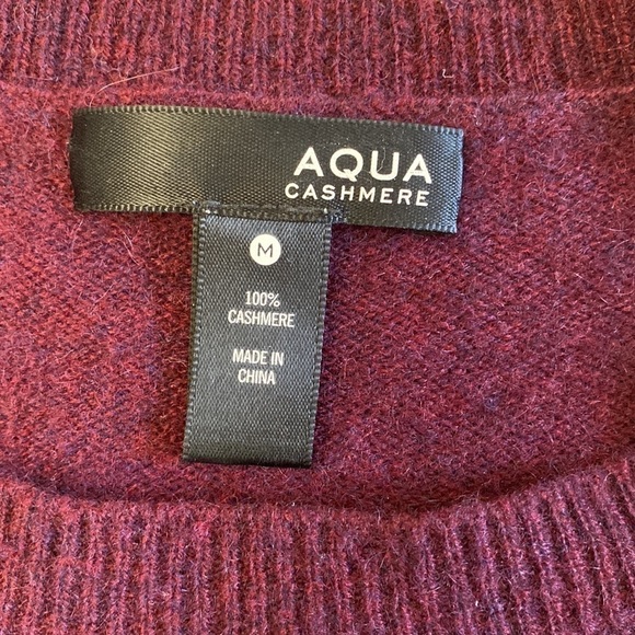 Cashmere crew Neck Sweater Womens M soft edgy Distressed Maroon streetwear - Picture 4 of 6